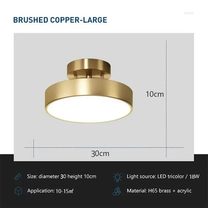 Koperen LED Plafondlamp Retro Stijl Energiezuinig