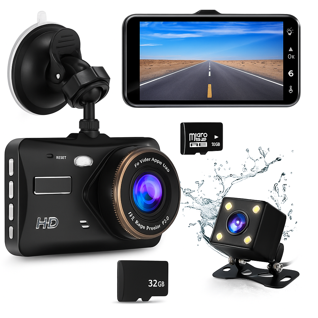 RoadGuard - Autodashcam voor voor- en achterkant met nachtzicht 0