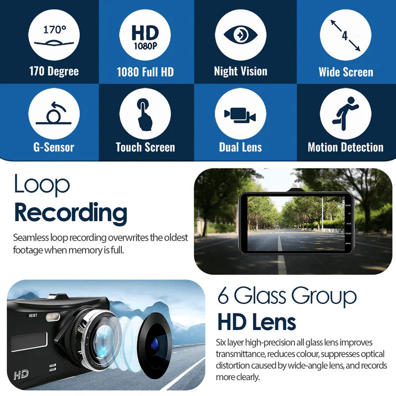 RoadGuard - Autodashcam voor voor- en achterkant met nachtzicht 6