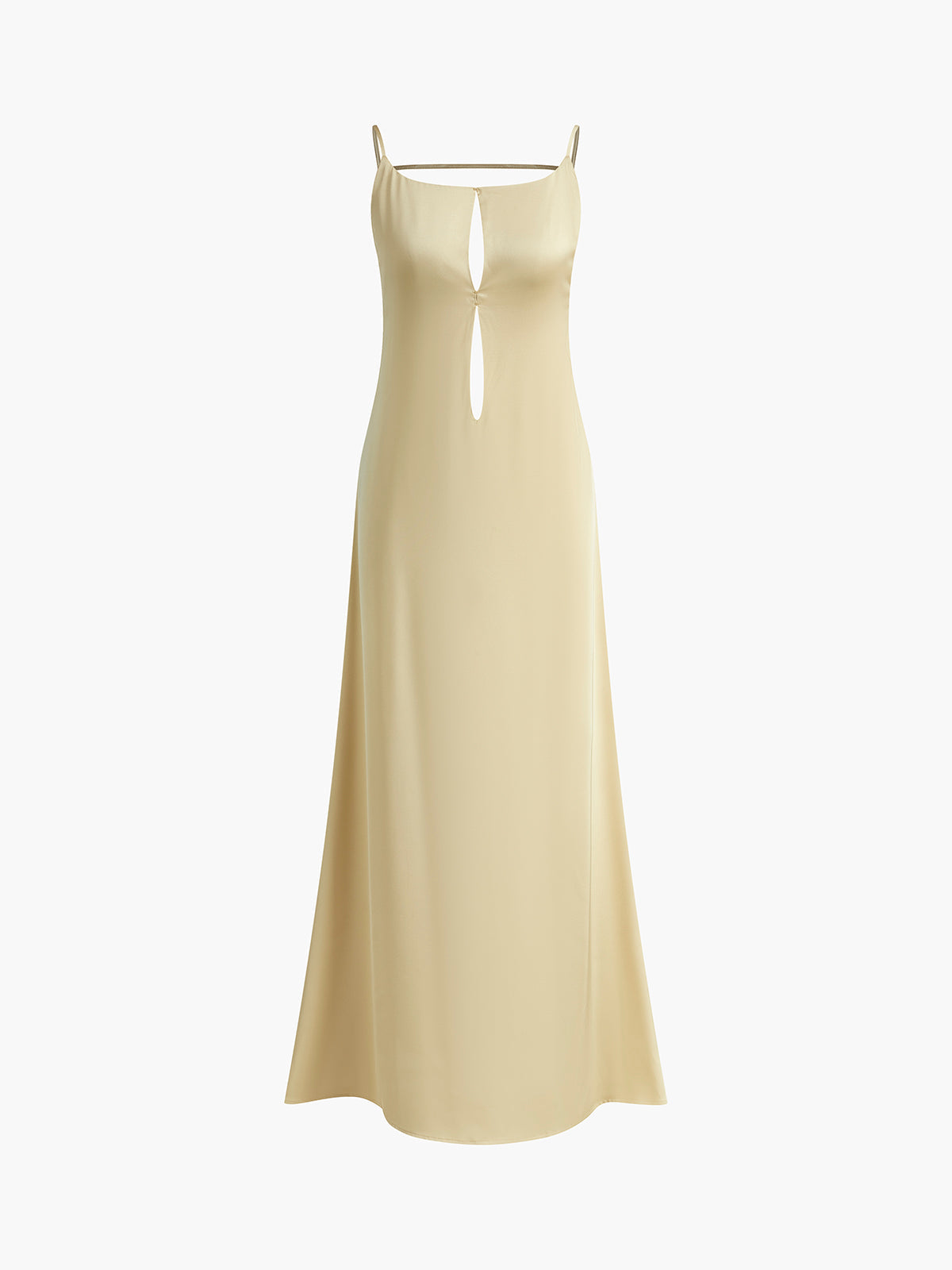 Roos™ – Dames Maxi Jurk met Open Rug en Luxe Satijnen Glans