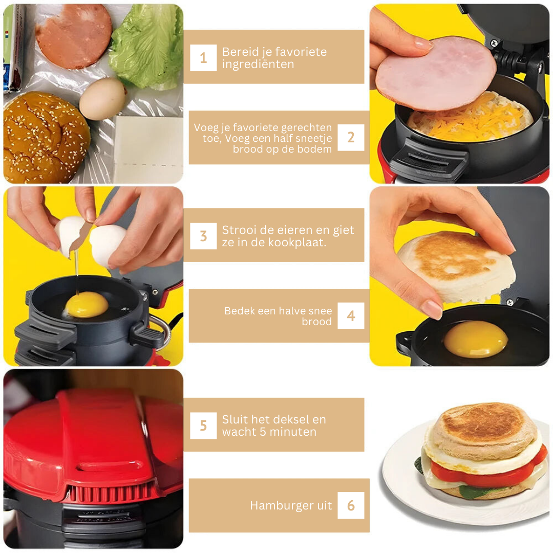 Sandwich Maker SnackCrafter voor Perfecte Sandwiches