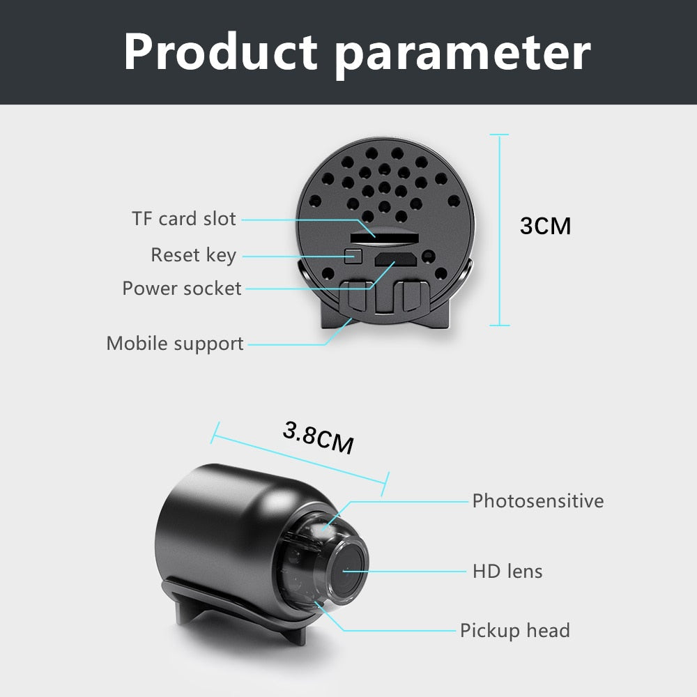 Mini Camera 1080P HD Draadloos voor Thuisbeveiliging
