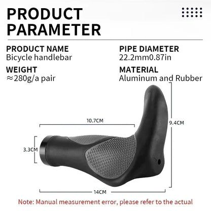 Mountainbike Handvatten Ergonomisch met Schokabsorptie en Antislip Rubber