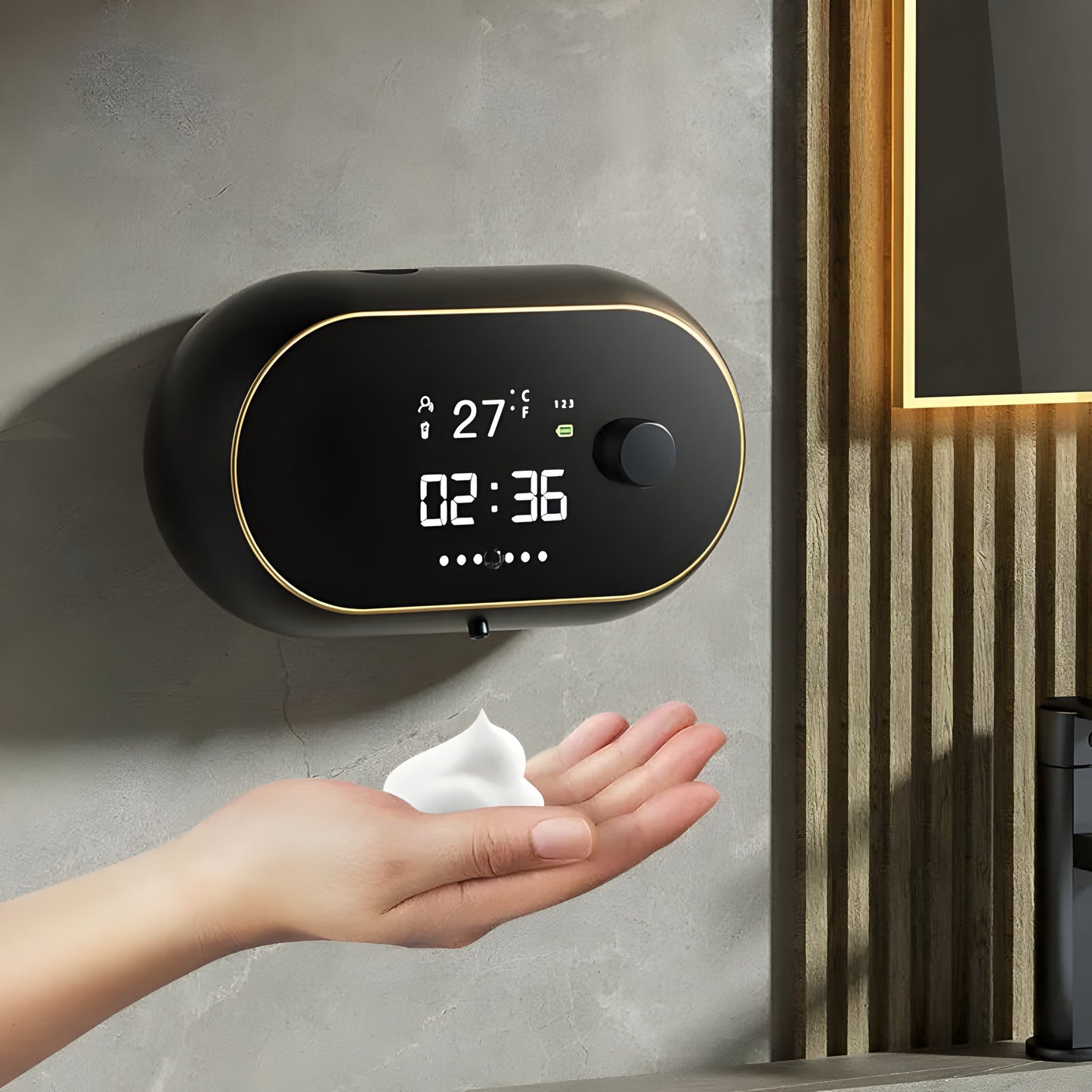 Slimme Zeepdispenser met Tijd en Temperatuurweergave