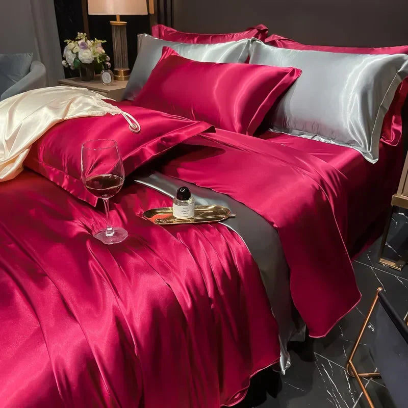 Zijde Bedlinnen Set 100% Luxe Slaapcomfort