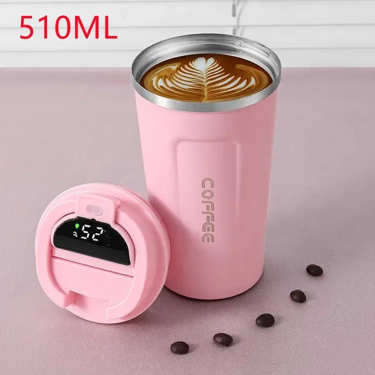 Thermos Koffiemok 510ml Roestvrij Staal met Temperatuurweergave