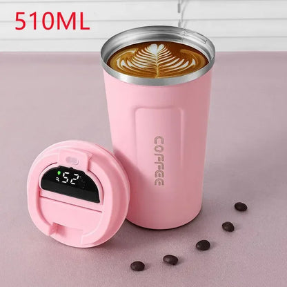 Thermos Koffiemok 510ml Roestvrij Staal met Temperatuurweergave