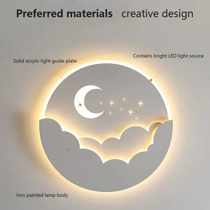 LED Wandlamp Maan en Sterren voor een Magische Sfeer