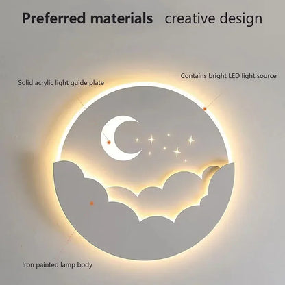 LED Wandlamp Maan en Sterren voor een Magische Sfeer