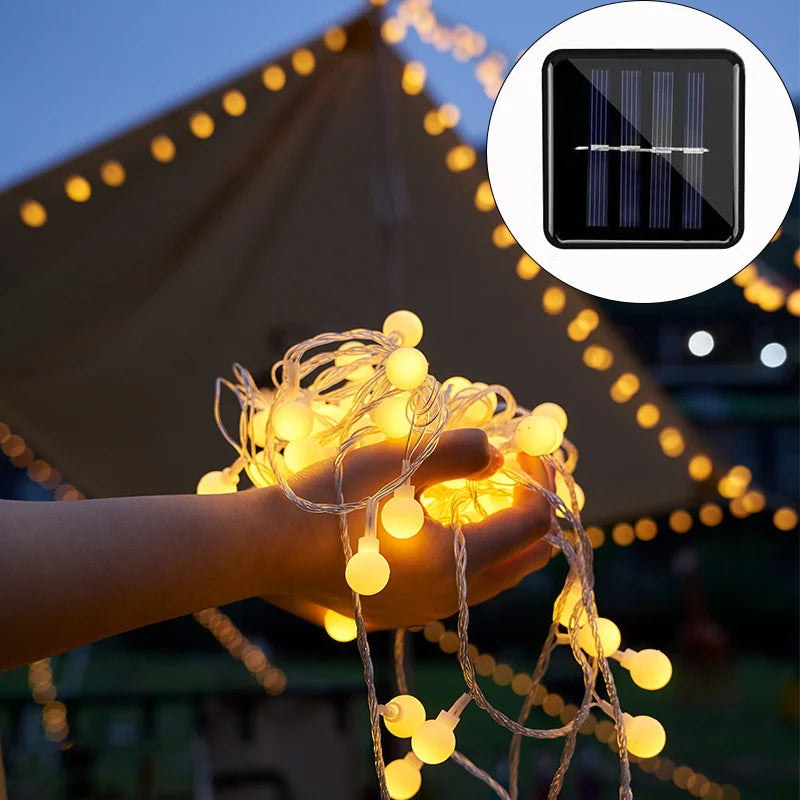 Zonne-Energie LED Lichtslinger 10m Waterdicht Buitenverlichting