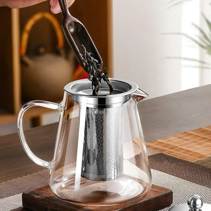 Glazen Theepot met Theefilter, 450-950ml, Hittebestendig