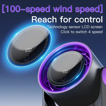 Draagbare USB Ventilator Fluisterstil 100 Niveaus Energiezuinig