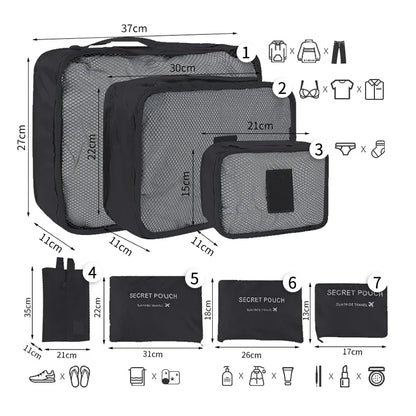 Reisorganizer Set met Opbergzakken en Reistas Accessoires