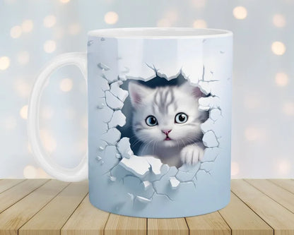 Zwarte Kat Koffiemok 3D Ontwerp Keramisch