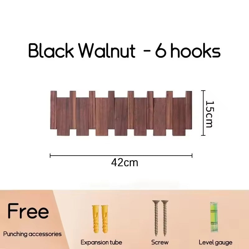 Elegante Houten Kapstok voor de Hal van Walnut Hout