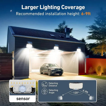 Zonne-energie Buitenlamp met Bewegingssensor en Nachtlamp Functie