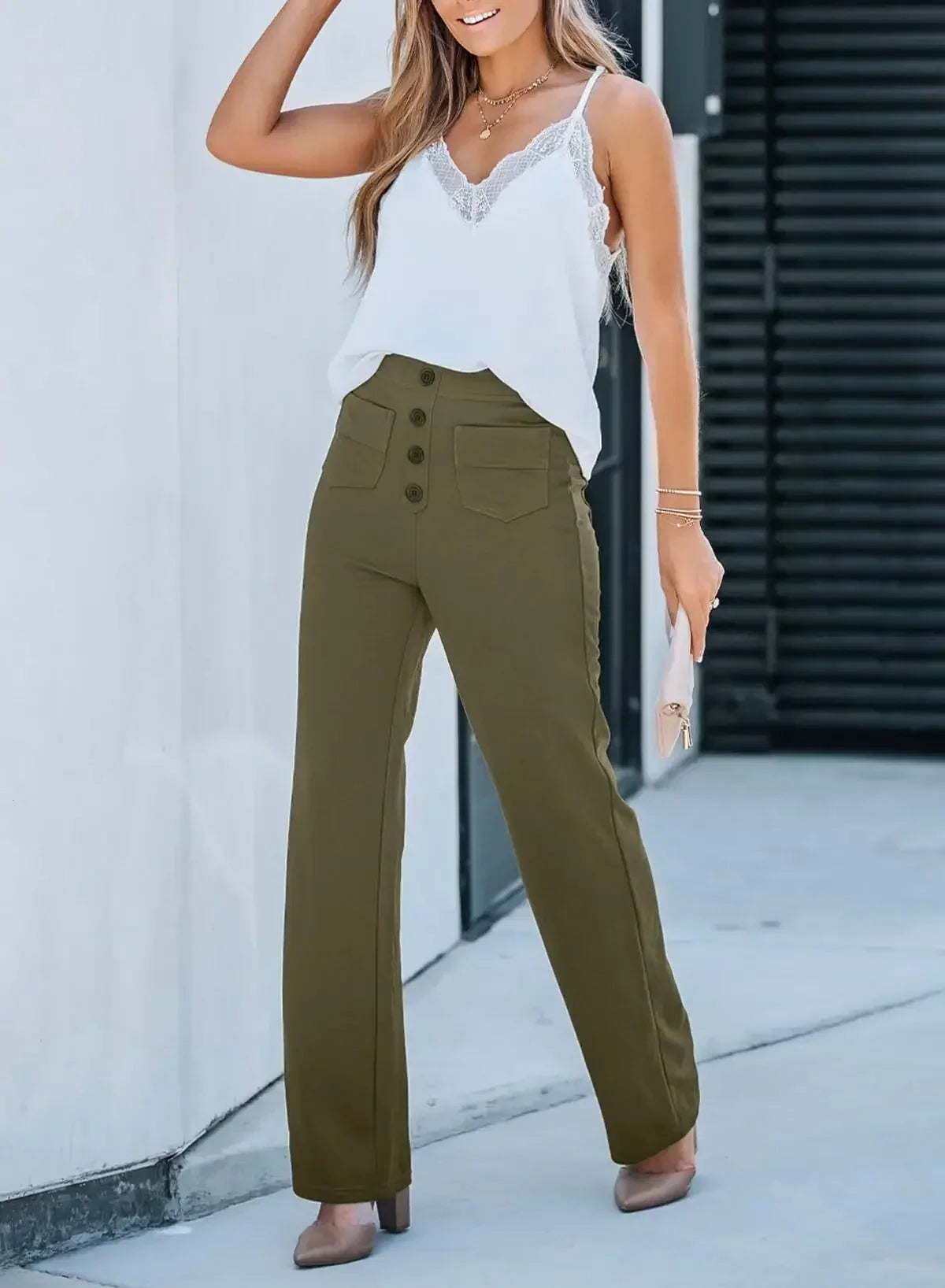 Hoge Taille Casual Broek Elastisch Comfortabele Losse Broek