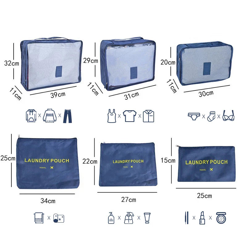 Reisorganizer Set met Opbergzakken en Reistas Accessoires