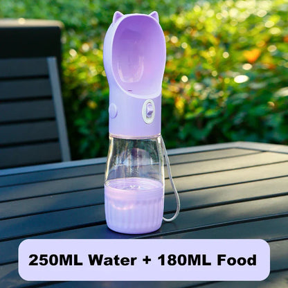 Honden Drinkfles met Voederbak 2-in-1 voor Katten en Honden