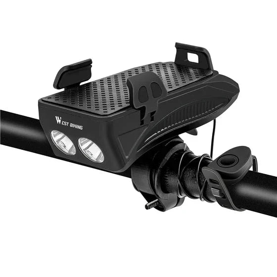 Fiets Telefoonhouder met Dubbele LED Lichten en Veilige Greep