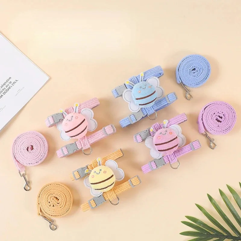 Kattentuigje met Leash en Halsband Bee Ontwerp - Velinix