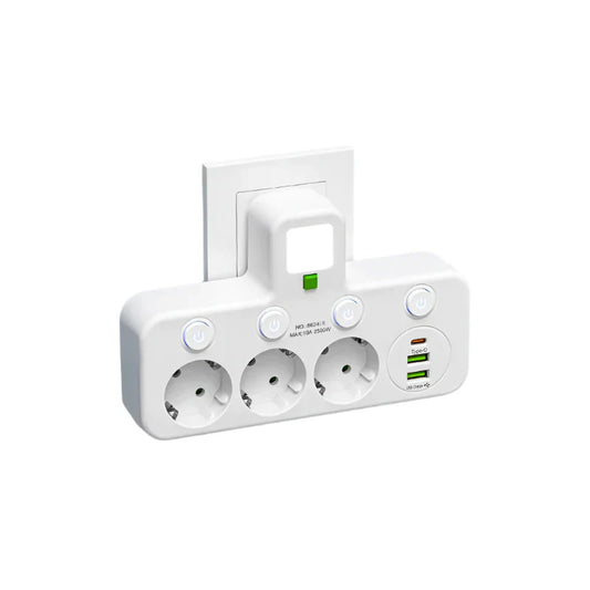 Stekkerdoos met USB-C en Overspanningsbescherming - Velinix