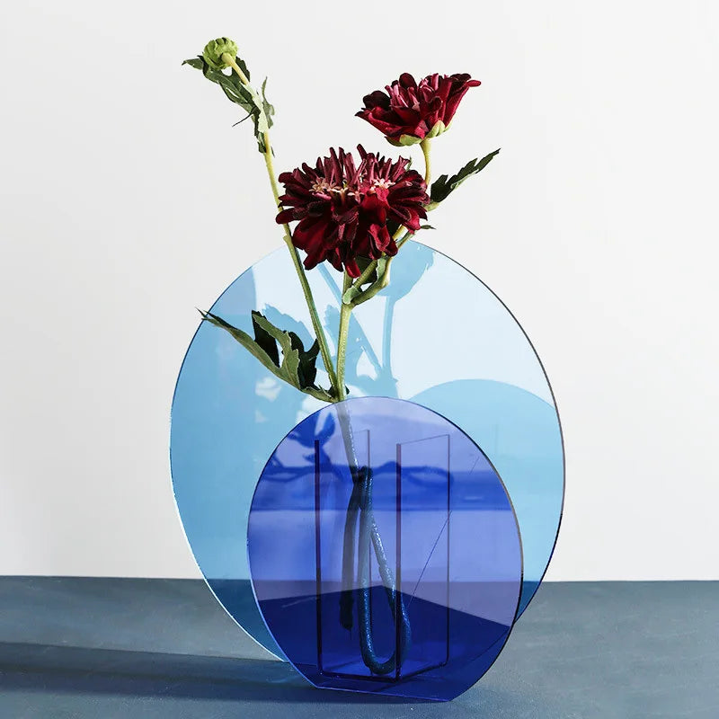 Moderne Acryl Vaas Roze Blauw voor Woninginrichting