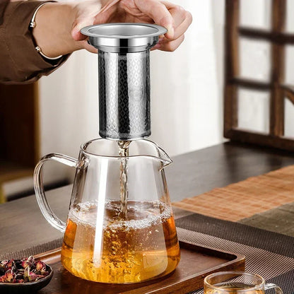 Glazen Theepot met Theefilter, 450-950ml, Hittebestendig