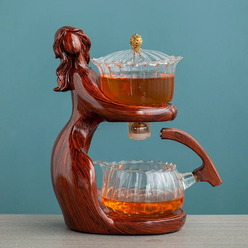 Theepot Set Automatisch Glazen Theeset met Houder