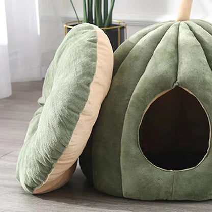 Kattenbed Pompoen Soft Pluche Warm voor Winter