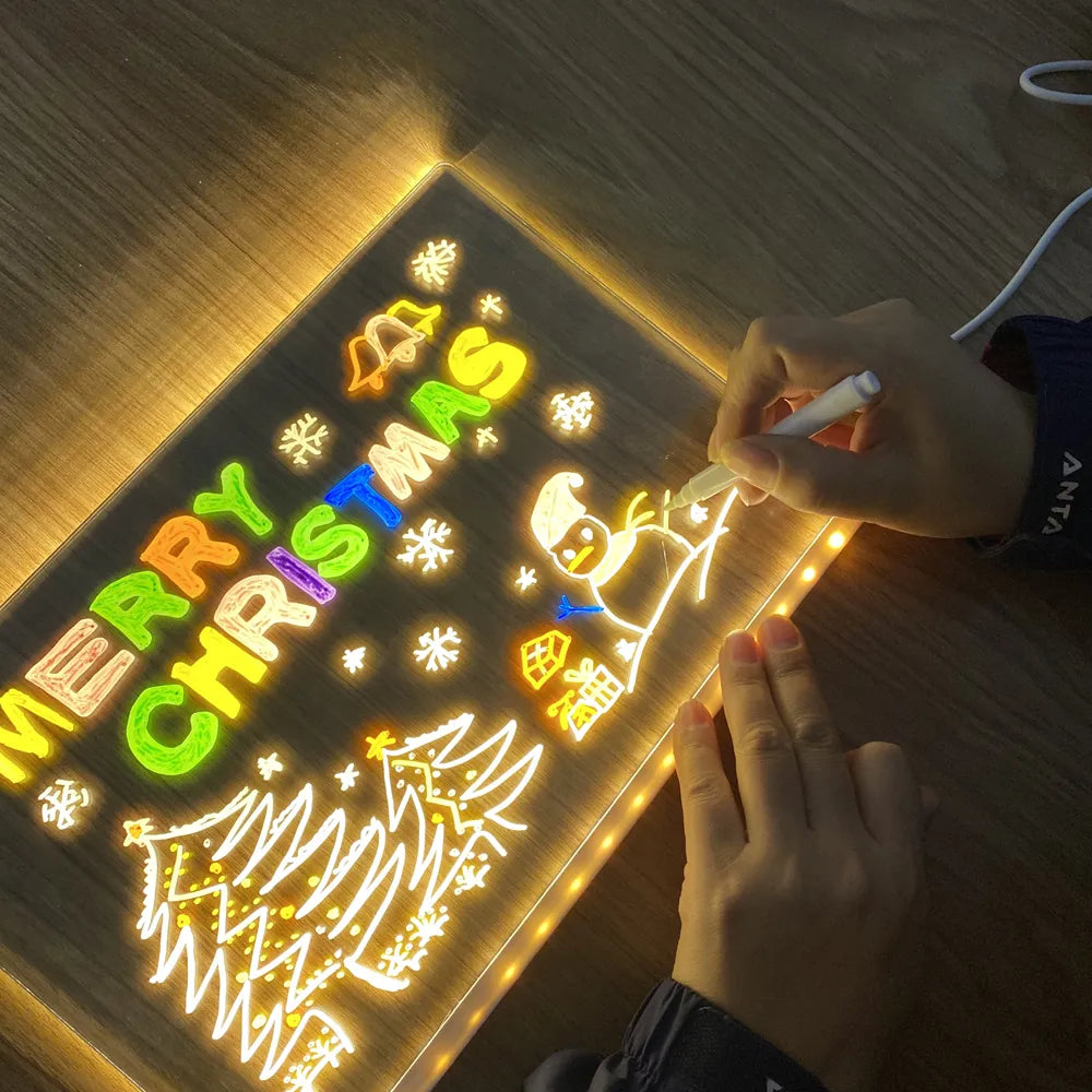 LED Tekenbord met Nachtlampje voor Kinderen Uitwisbaar - Velinix