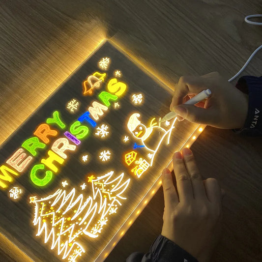 LED Tekenbord met Nachtlampje voor Kinderen Uitwisbaar - Velinix