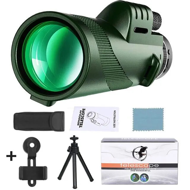 Monoculaire Telescoop 80x100 HD Zoom voor Jagen en Kamperen