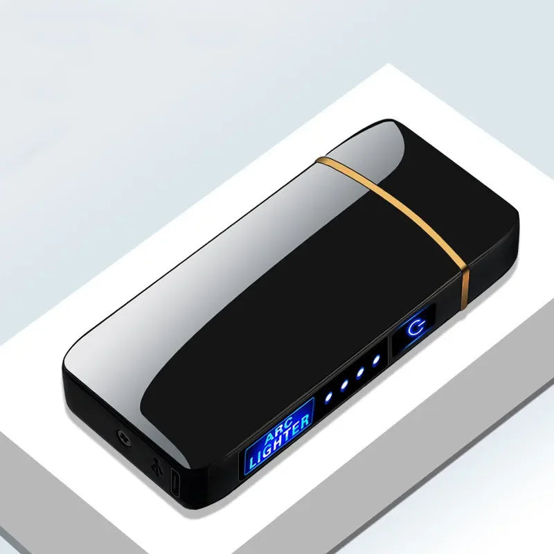 Oplaadbare Aansteker USB Winddicht Met Dubbele Vlam Stijlvol Metaal