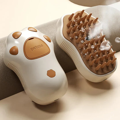 Kattenborstel 3-in-1 Zacht Silicone Massageborstel Roze of Bruin - Velinix