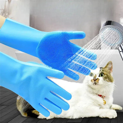 Katten Badhandschoen Silikon Zacht voor Vachtverzorging - Velinix