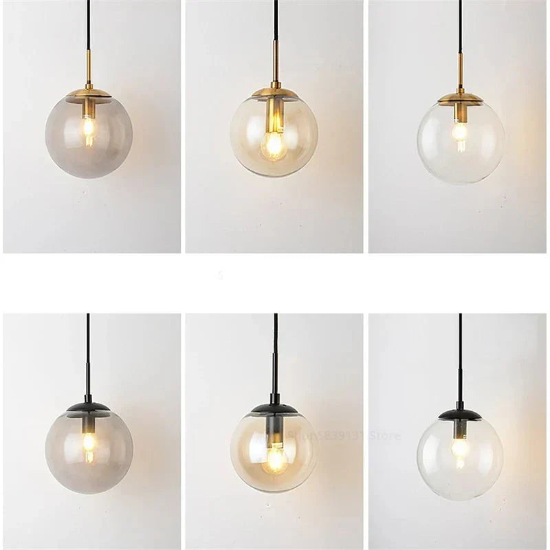 Retro Glazen Bolarmatuur | Warme Sfeerlamp Modern Design
