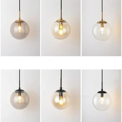 Retro Glazen Bolarmatuur | Warme Sfeerlamp Modern Design