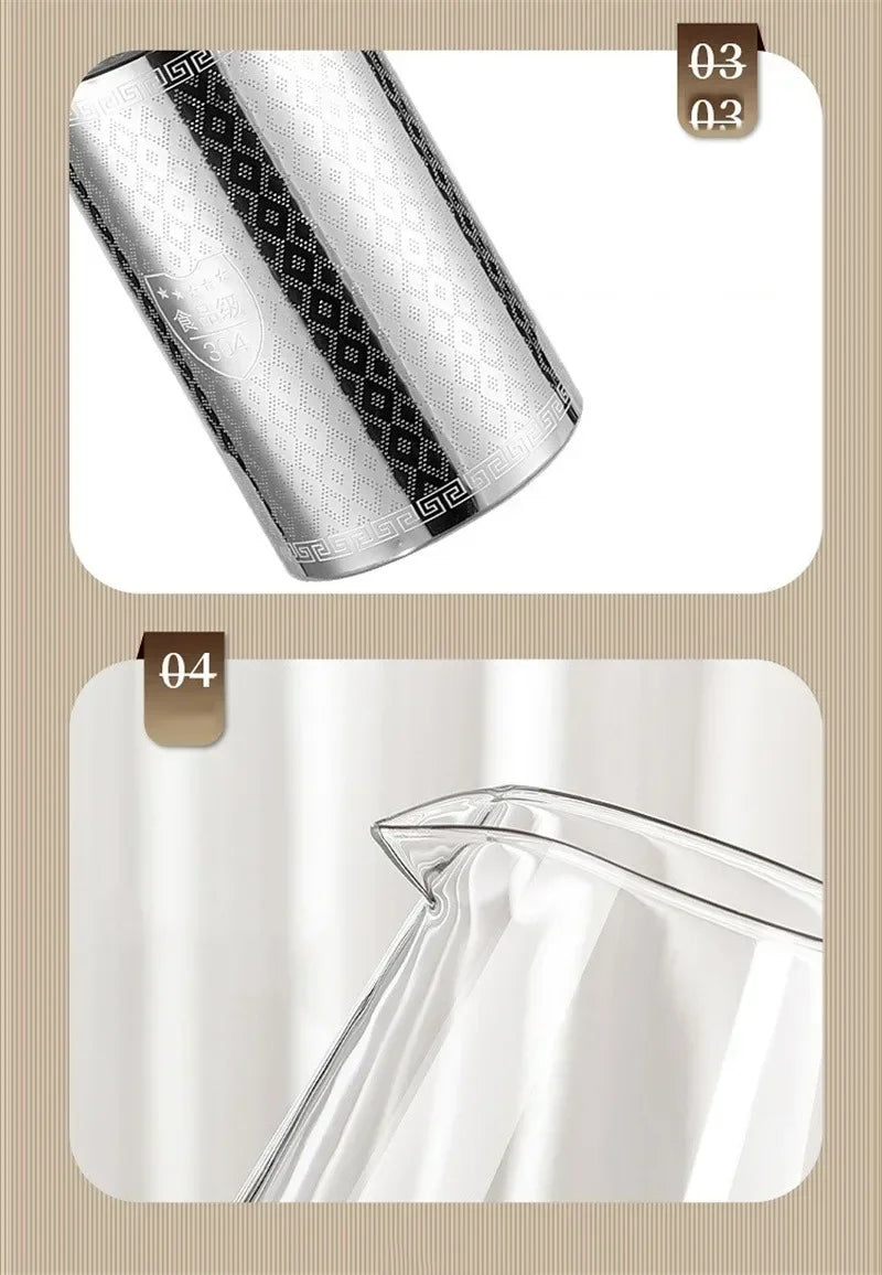 Glazen Theepot met Theefilter, 450-950ml, Hittebestendig