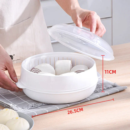 Stoompan Luxe voor Broodjes en Dumplings met Veilige Deksel