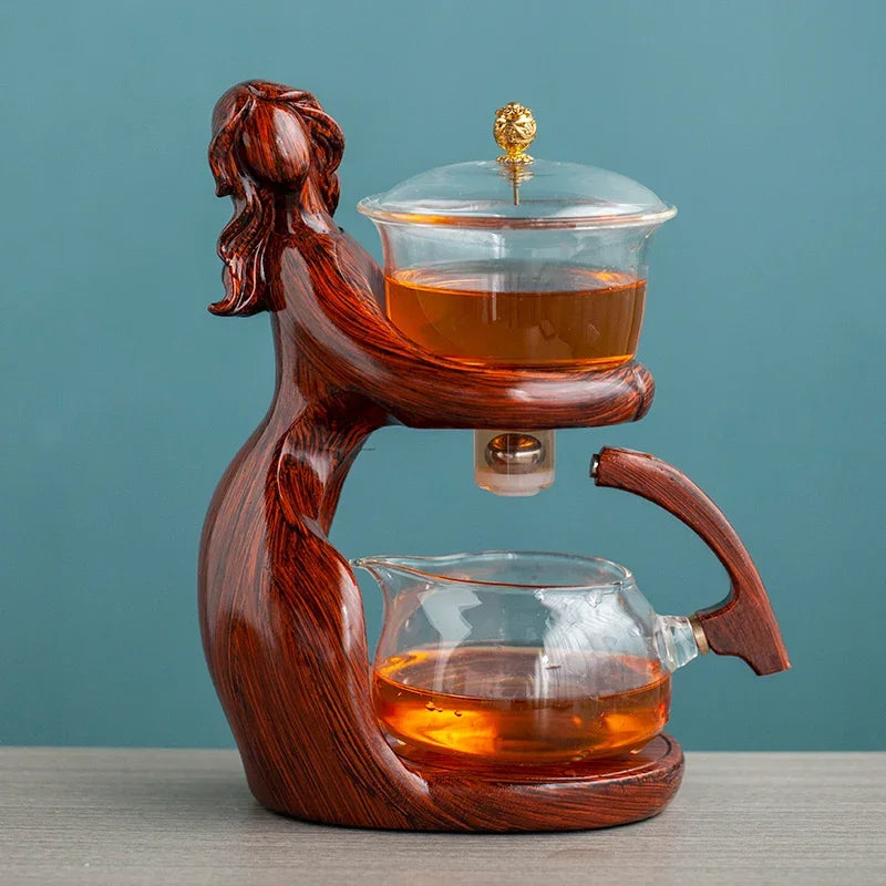 Theepot Set Automatisch Glazen Theeset met Houder