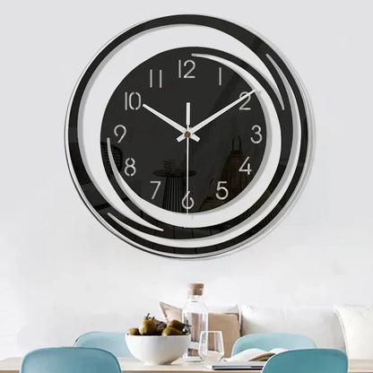 Zwarte Wandklok Modern Scandinavisch Design Acryl