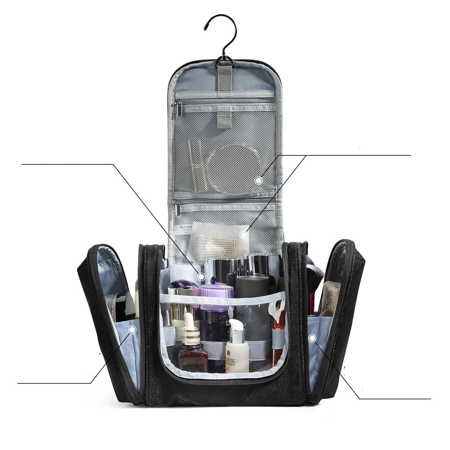 Compact Toilettas Opbergset Transparant