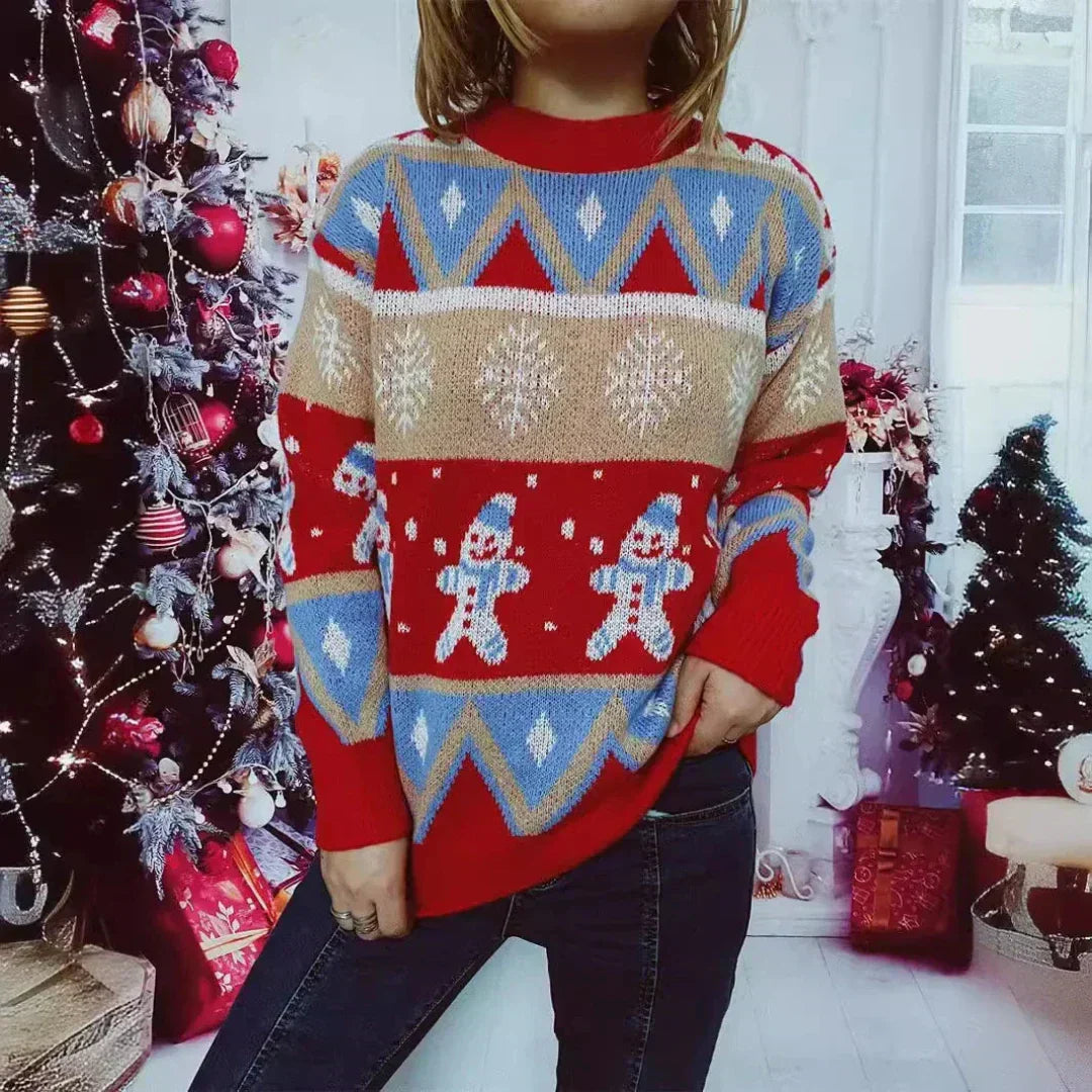 Dames Kersttrui Oversized Warme Wintertrui Comfortabel - Velinix