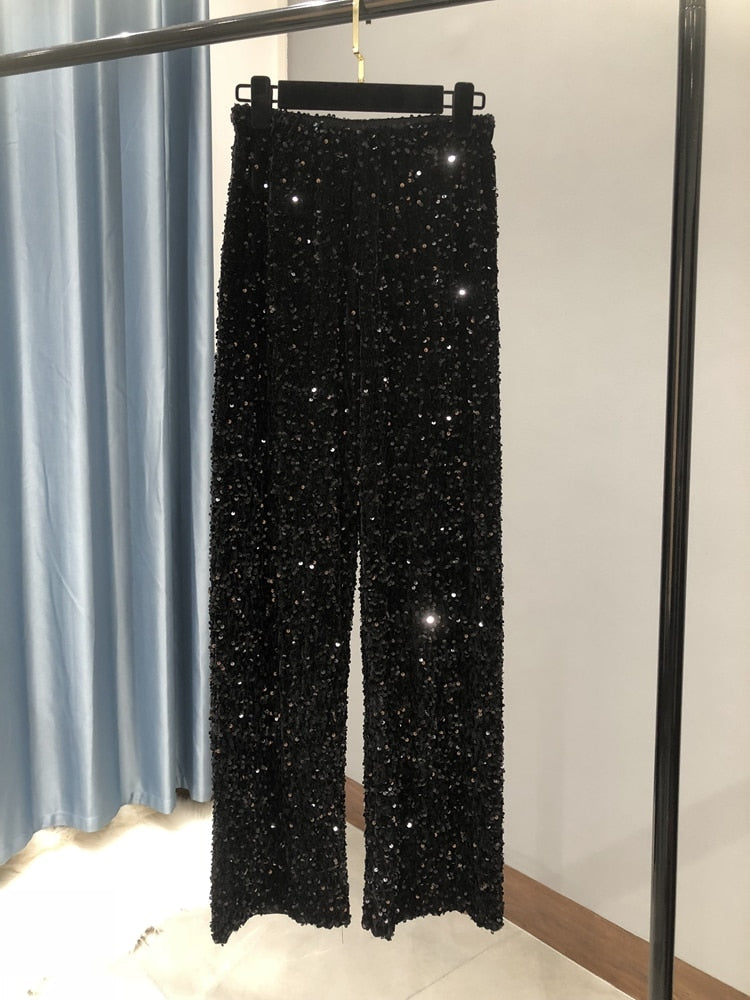 Glitter Broek Tanya | Glamoureuze en Comfortabele Losse Broek