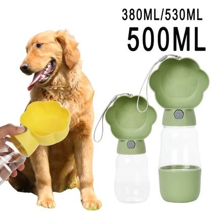 Draagbare Drinkfles voor Honden en Katten, 2-in-1 Water en Voer Dispenser