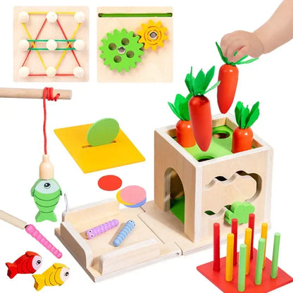 Houten Vorm Sorteer spel 8-in-1 voor Kinderen - Velinix