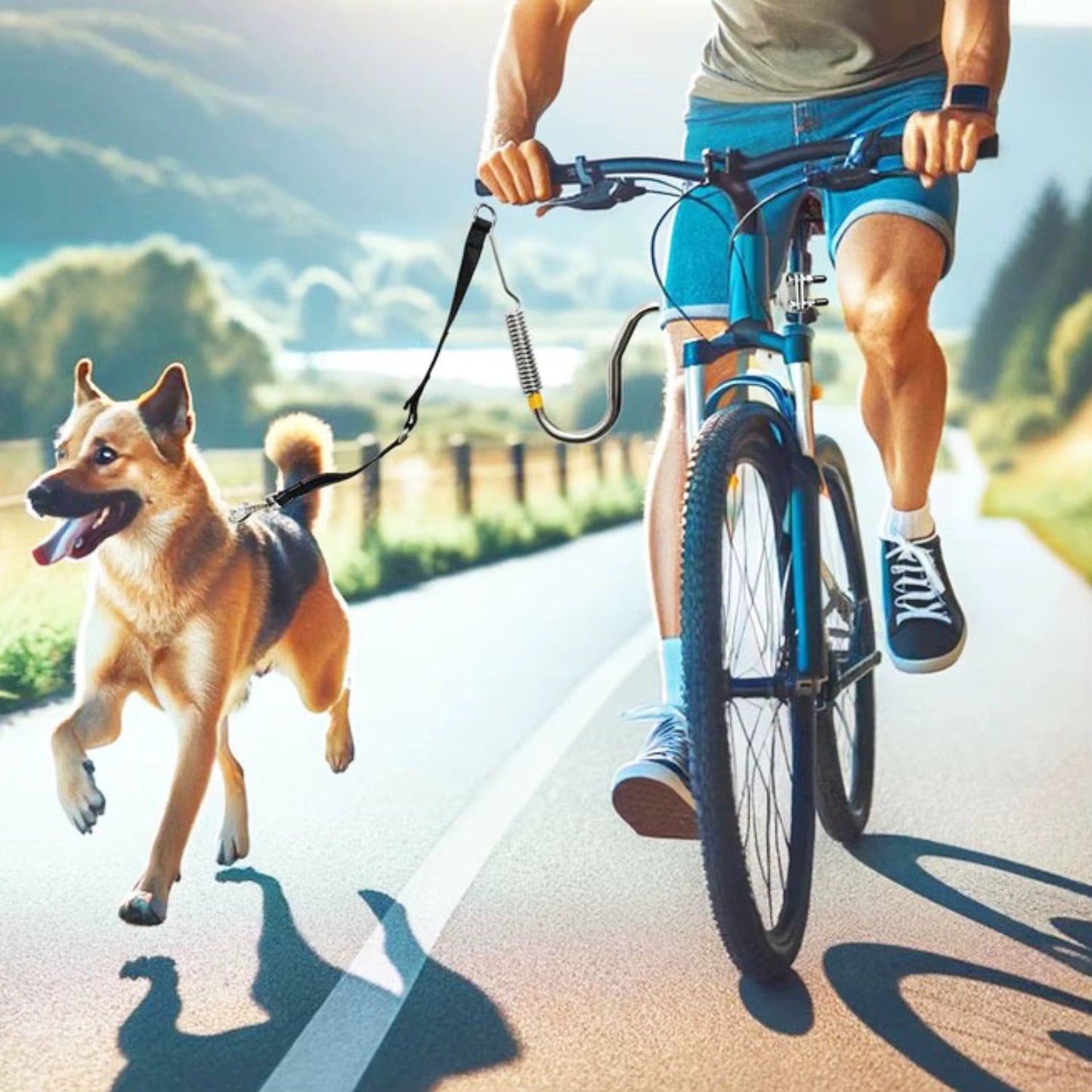 Fietsstang voor Honden met Schokdemping en Riem