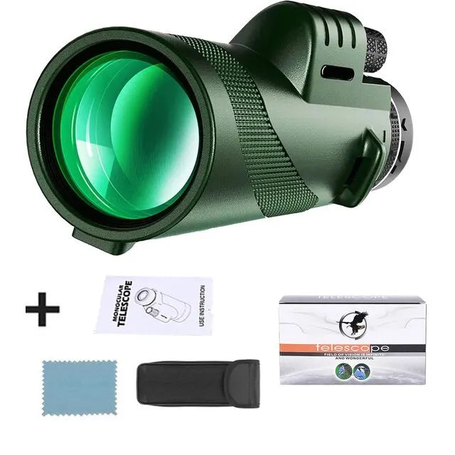 Monoculaire Telescoop 80x100 HD Zoom voor Jagen en Kamperen