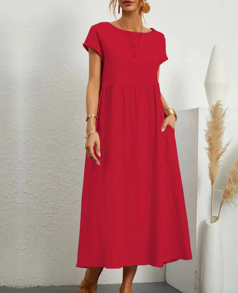 Vintage Jurk Losse Pasvorm Flatterend voor Vrouw